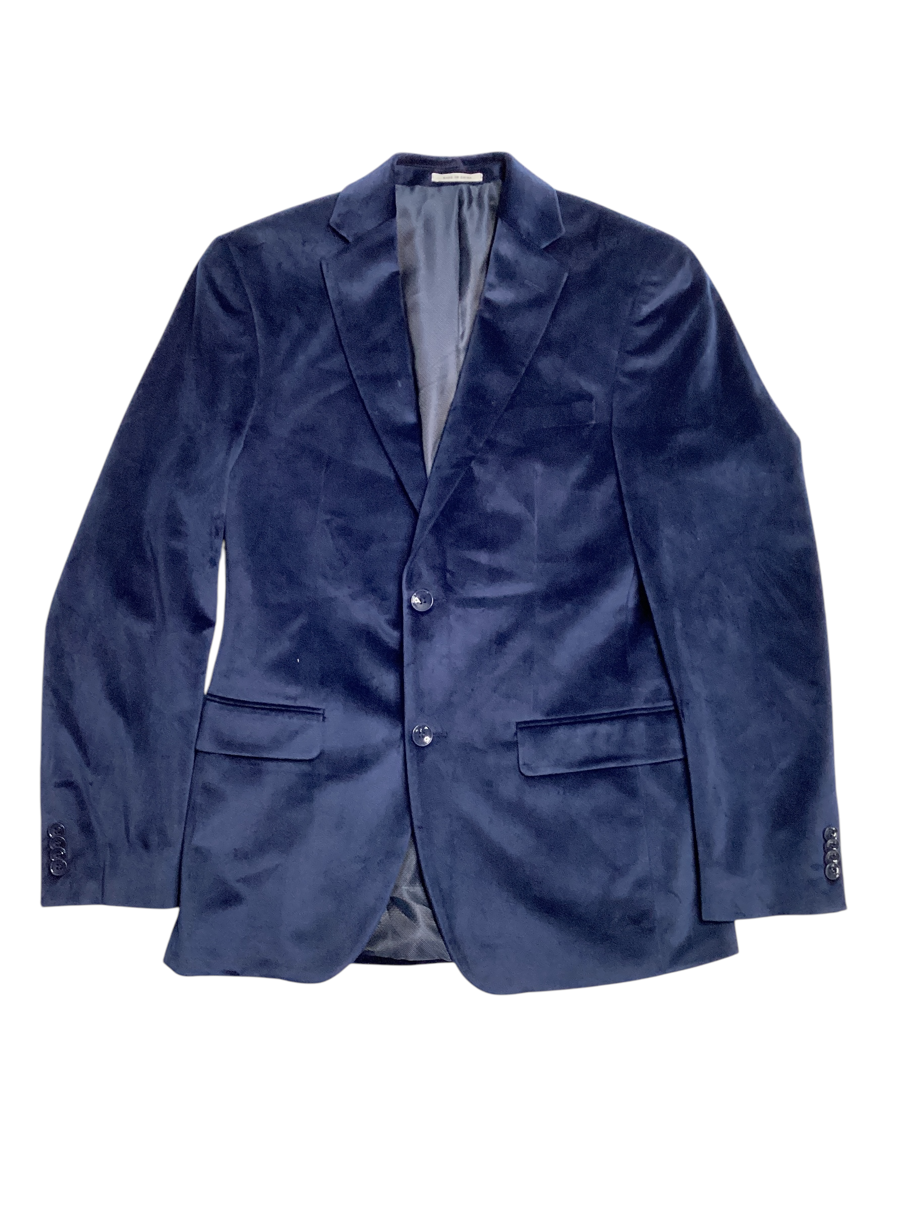 Alfani Men's Slim Fit Solid Velvet Sport Coat Blazer Navy Blue 36R