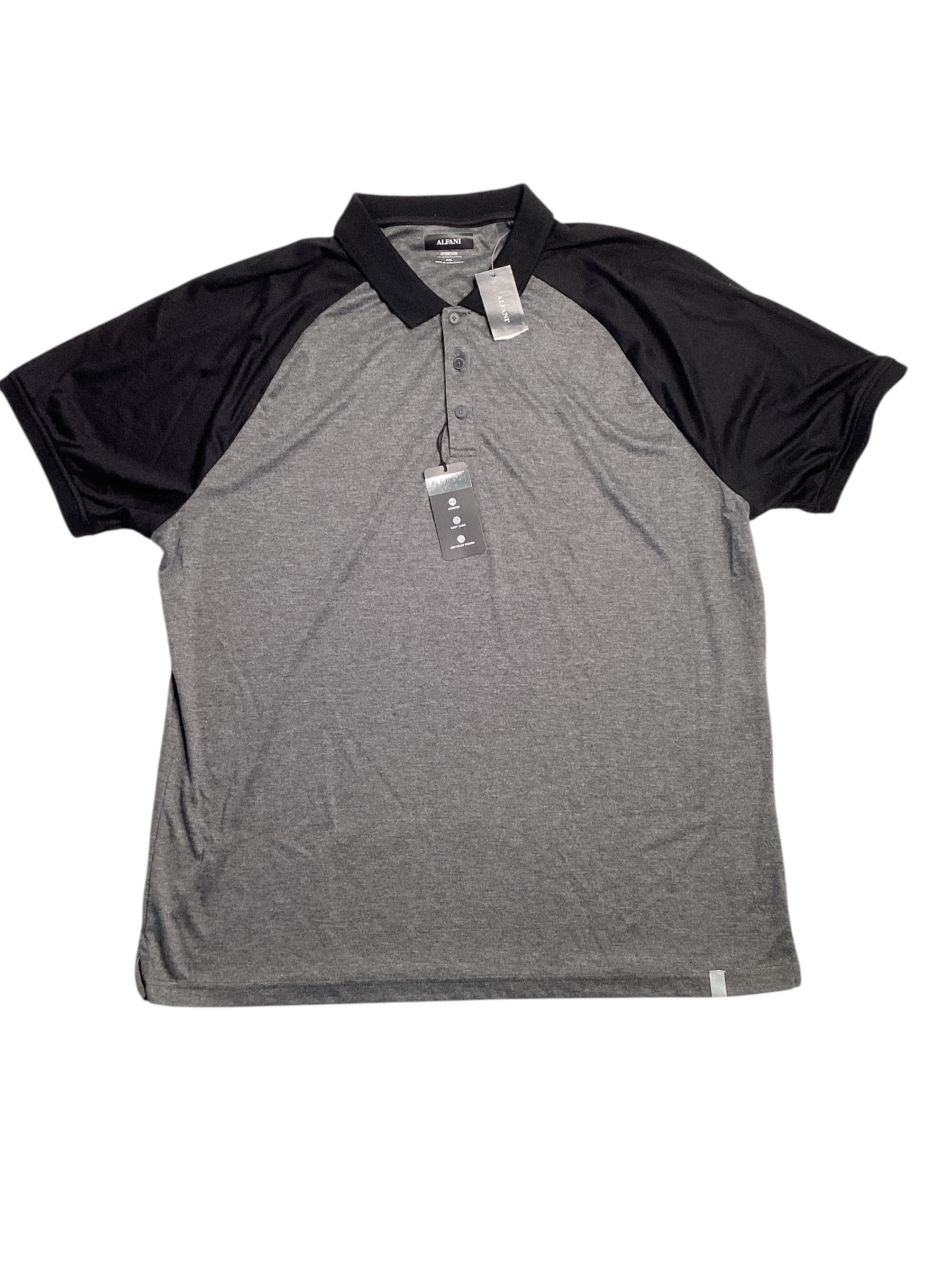 Alfani Mens Striped Logo T Shirt Deep Black Small
