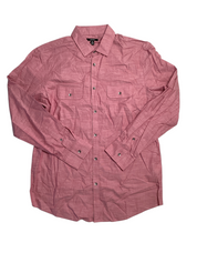 Alfani Mens Regular Fit Solid Button Down Shirt Smudge Cranberry Red Small
