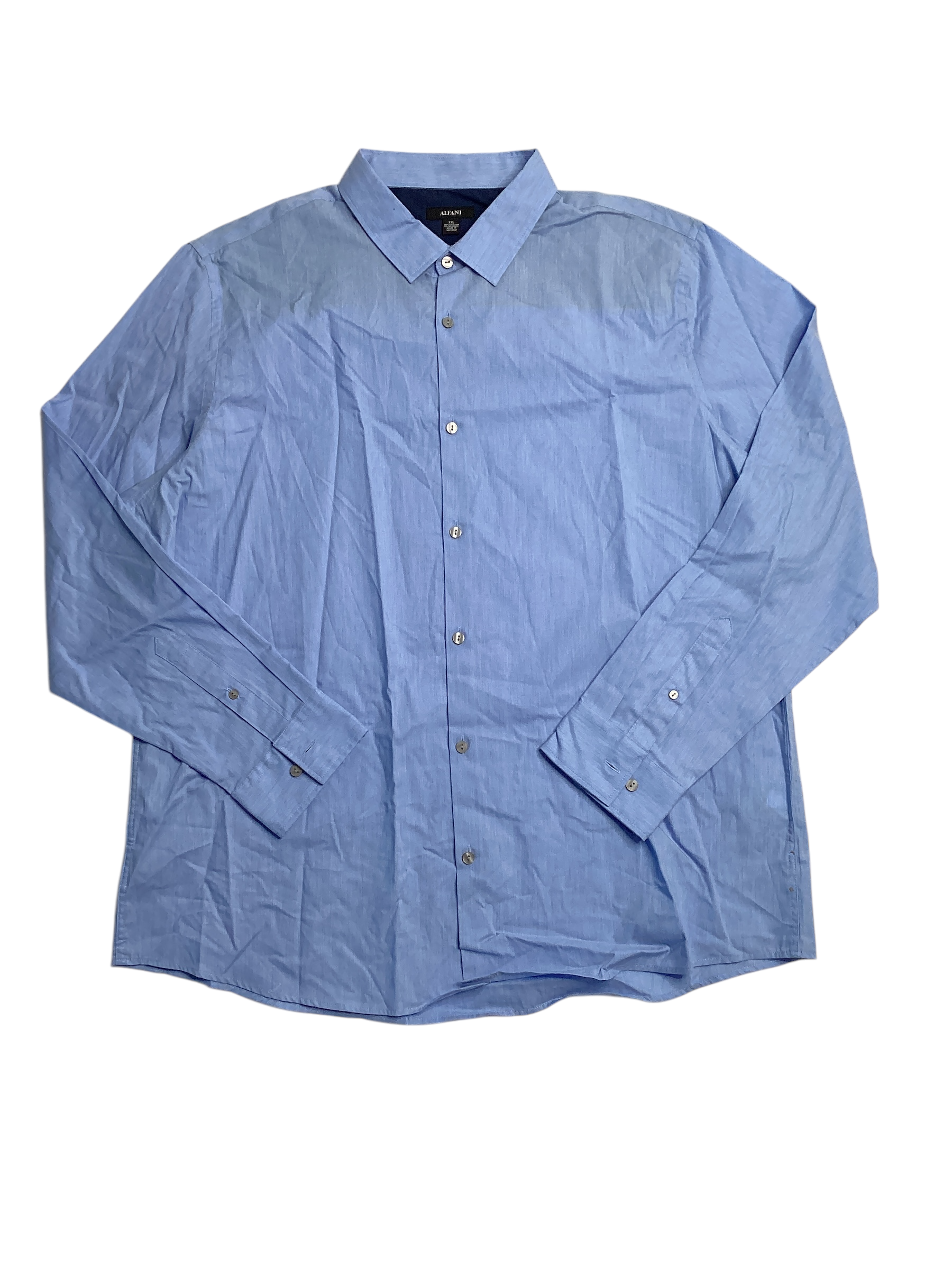Alfani Mens Modern Solid Button Down Shirt Light Blue XL
