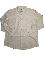 Alfani Men's Regular Fit Solid Button Down Shirt Beige Twill 2XL
