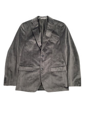 Alfani Men's Slim Fit Solid Velvet Sport Coat Blazer Grey 36R
