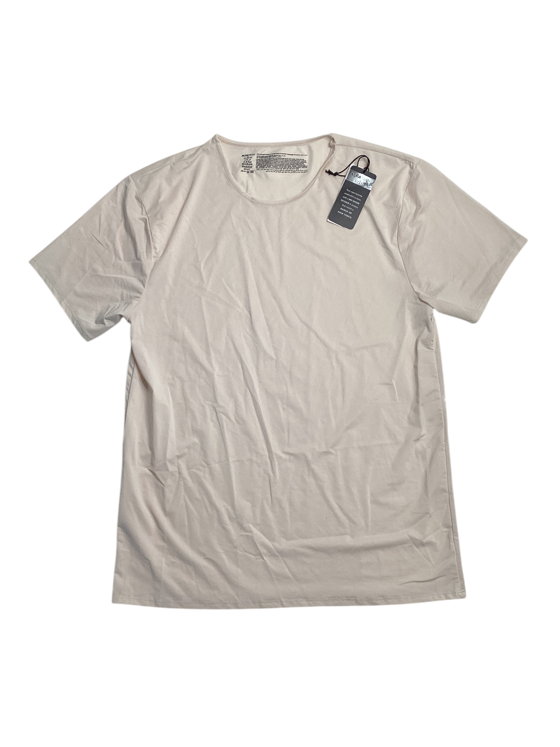 Alfani Men's Air Mesh T Shirt Large Beige Natural Polyester Undershirt