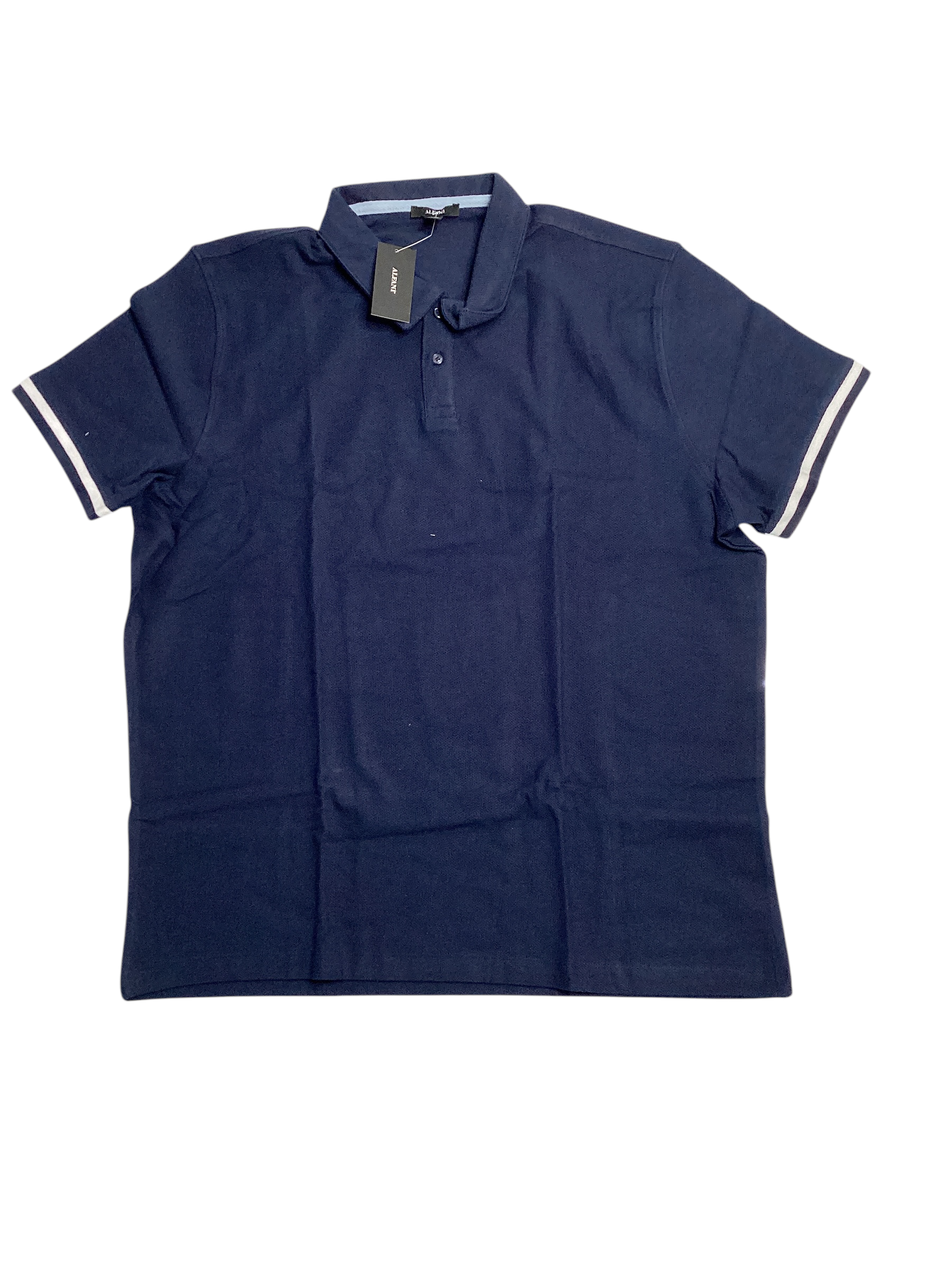 Alfani Men's Regular Fit Tipped Short Sleeve Polo Shirt Navy Blue XL