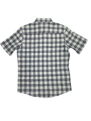 Alfani Mens Classic Fit Short Sleeve Button Down Shirt Minnow Blue Medium