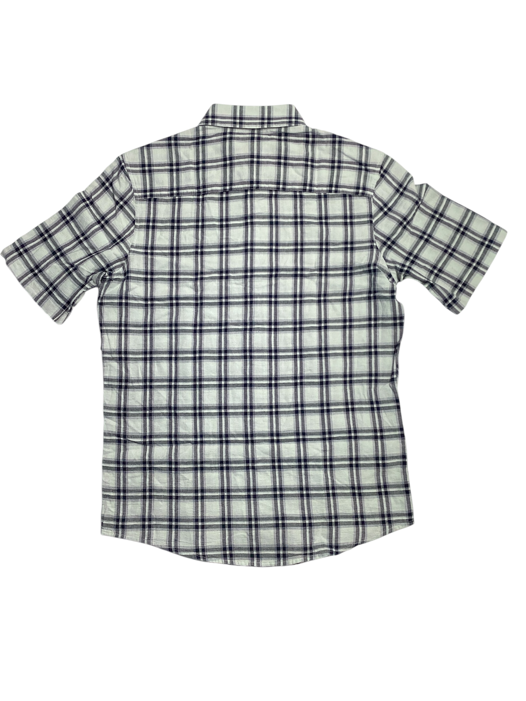 Alfani Mens Classic Fit Short Sleeve Button Down Shirt Minnow Blue Large