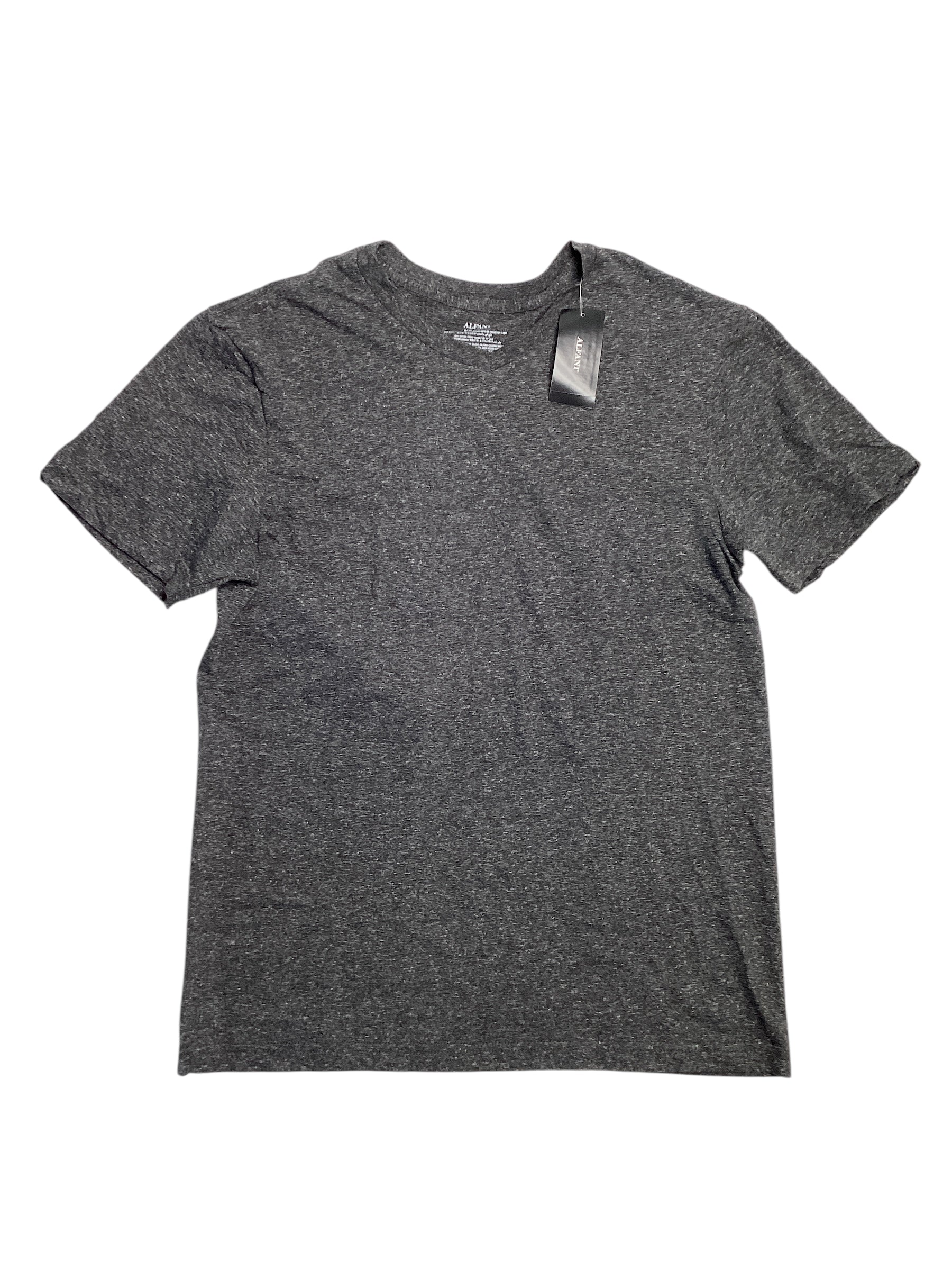 Alfani Mens Short Sleeve V Neck Undershirt T Shirt Black Heather Small