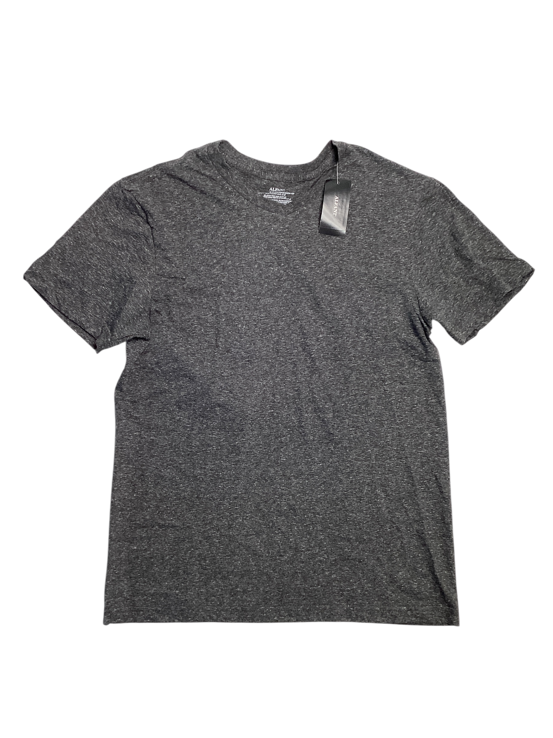 Alfani Men's Short Sleeve V Neck Black Heather Medium
