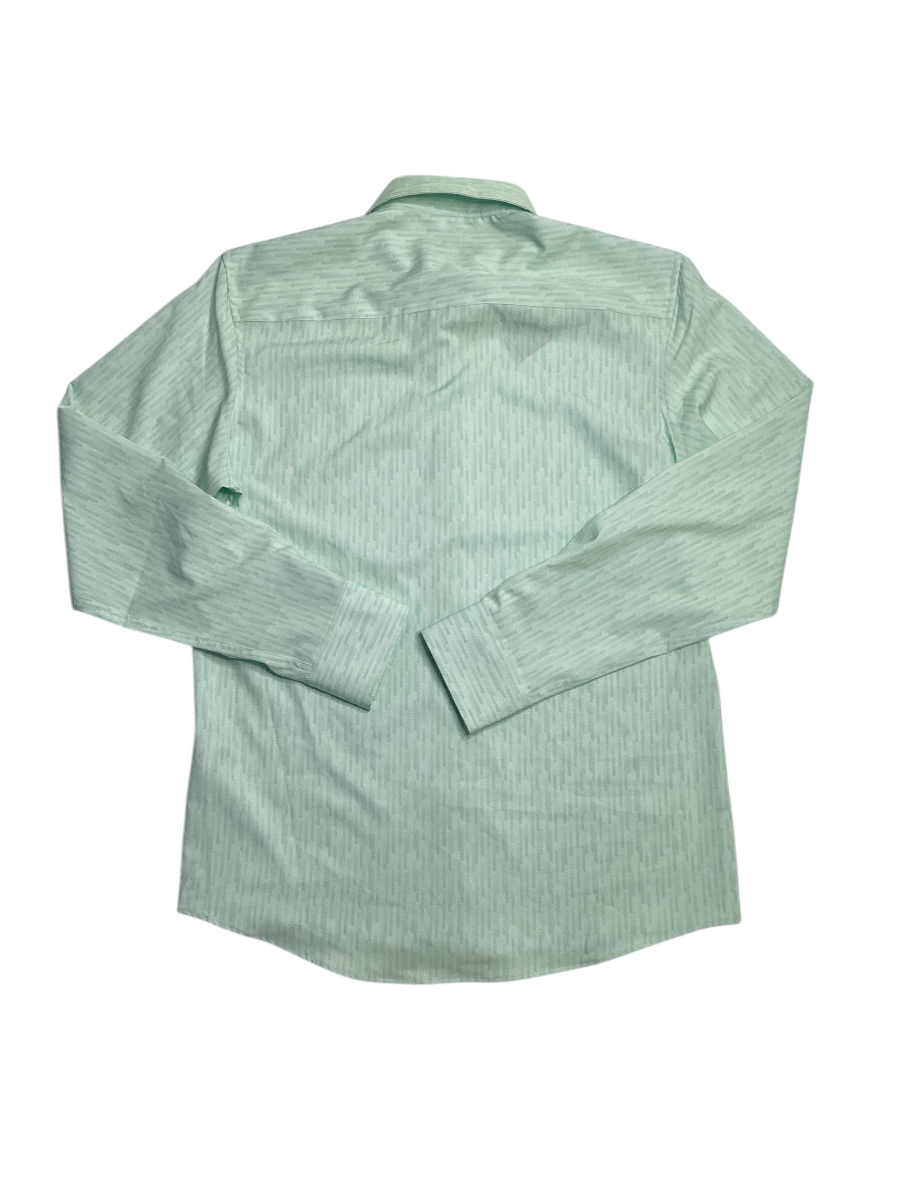 Alfani Men's Regular Fit Long Sleeve Button Up Shirt Green Stripe XL
