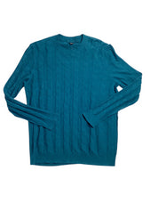 Alfani Mens Textured Chevron Crewneck Sweater Blue Gem 2XL XXL