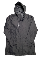 Alfani Mens Packable Hooded Rain Coat Black Small