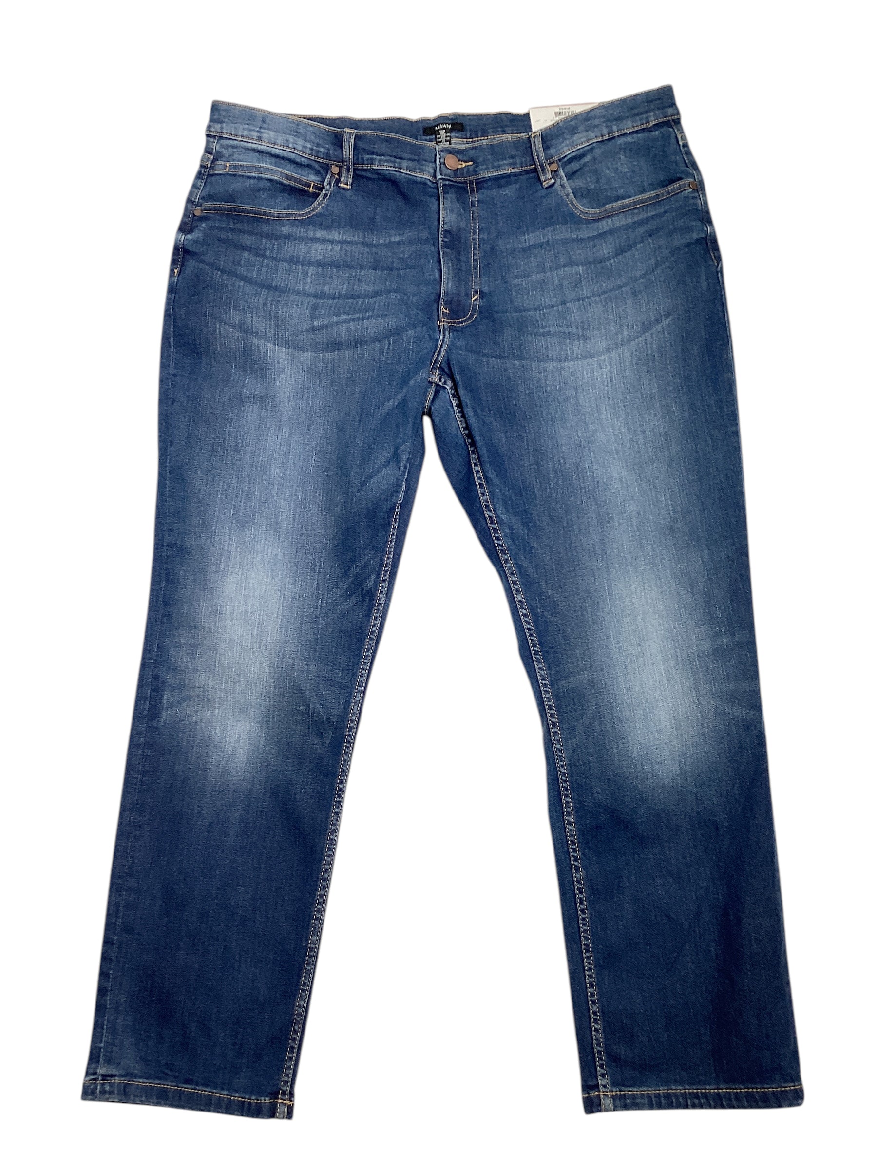 Alfani Mens Straight fit Jeans 40 / 30 Blue Solid Stretch