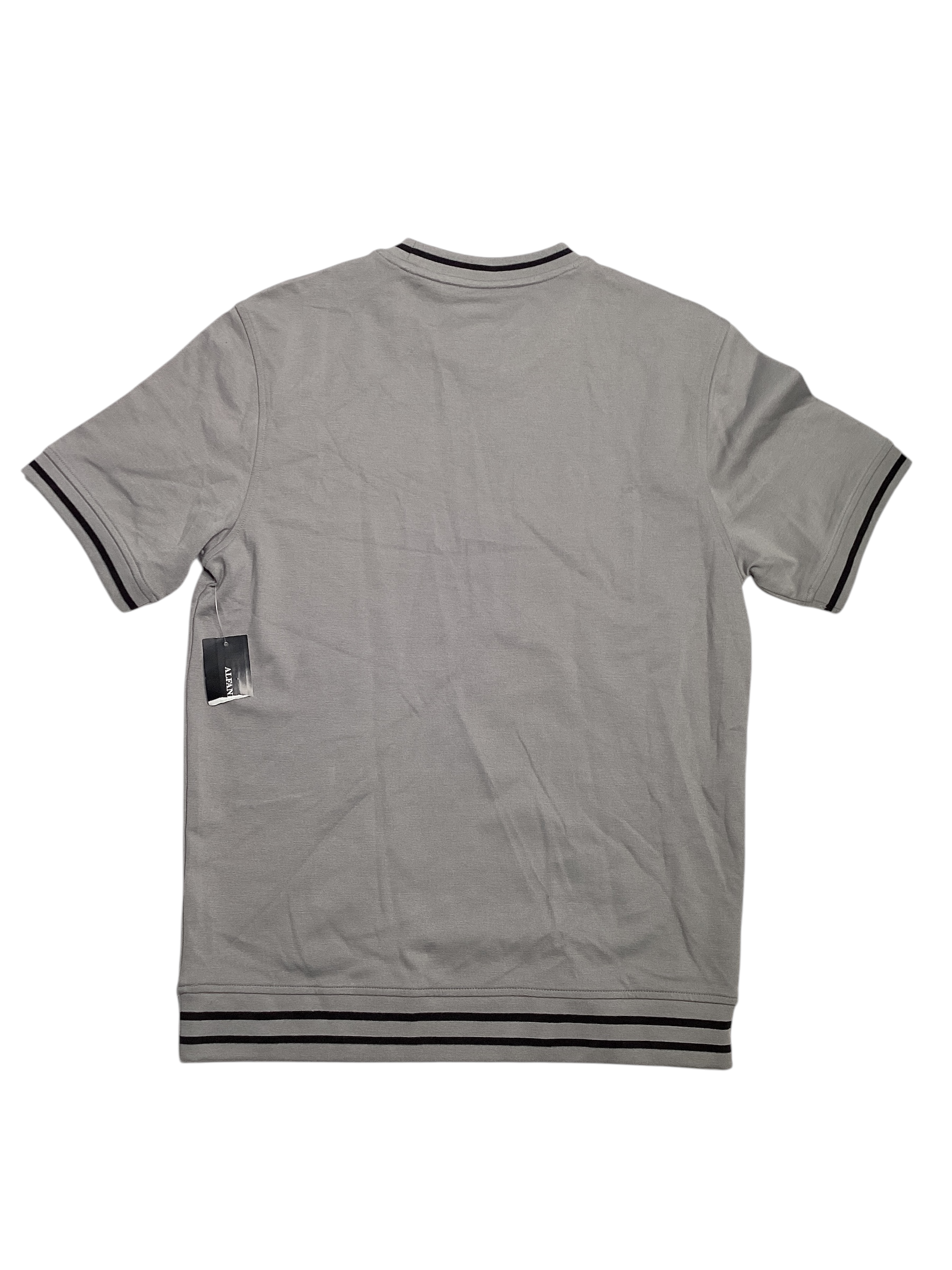 Alfani Mens Tipped Crewneck Short Sleeve T Shirt Grey Small