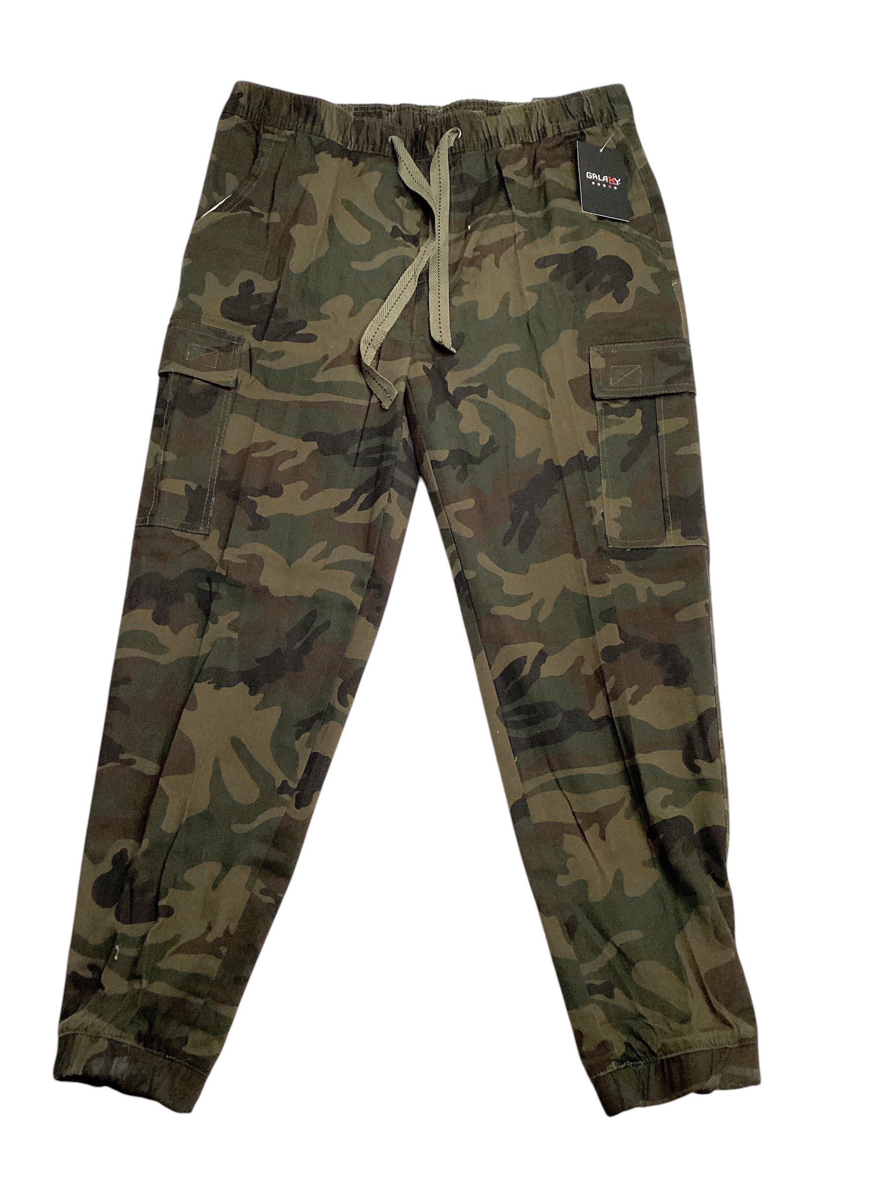 Galaxy By Harvic Mens Straight fit Joggers Pants M / 28 Green Camouflage Stretch