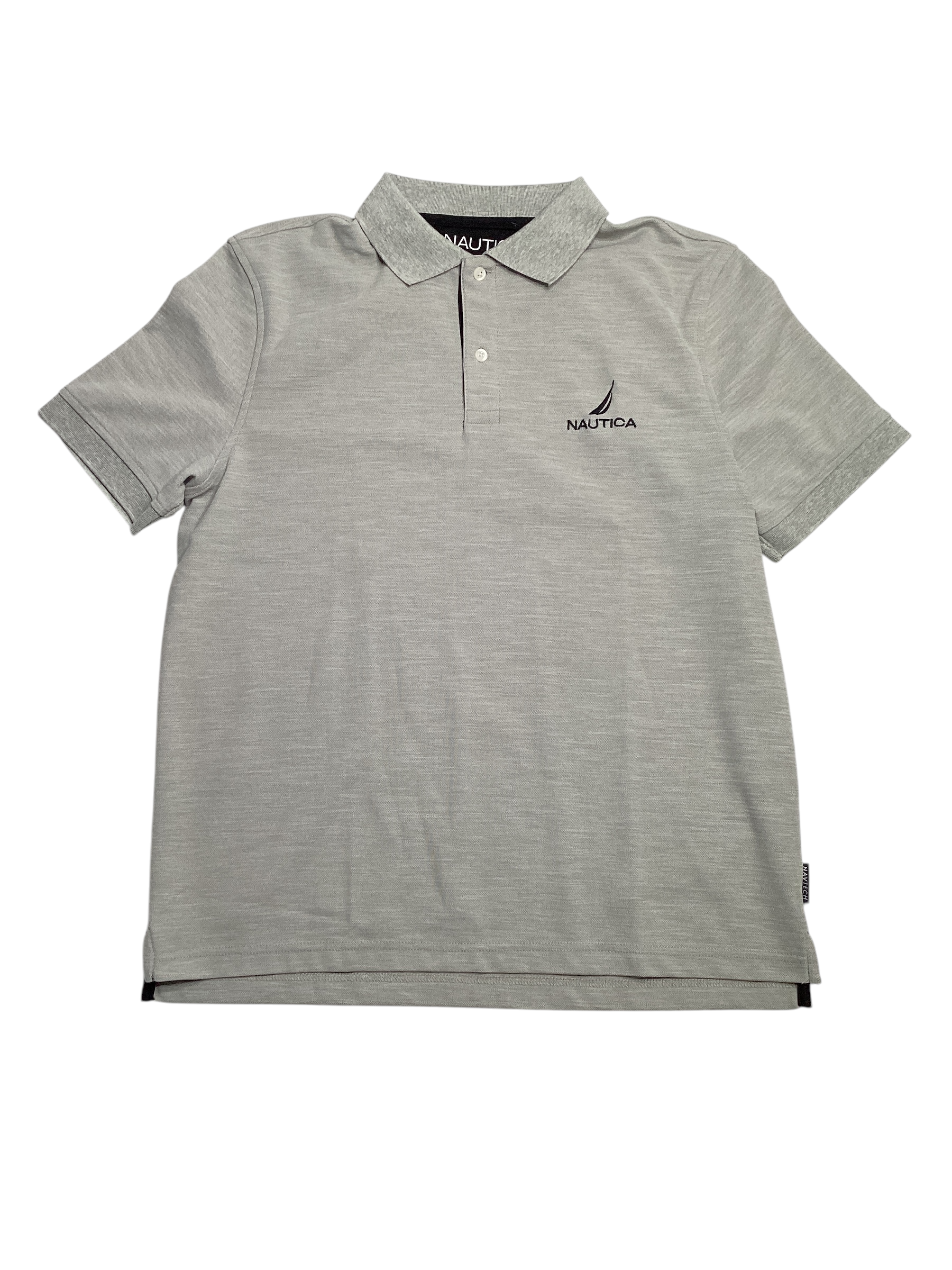 Nautica Men's Classic Fit Short Sleeve Polo Shirt Grey Medium