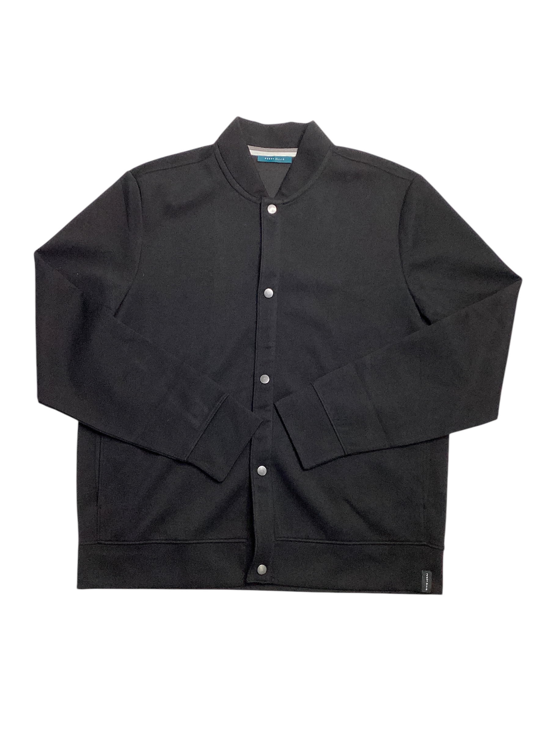 Perry Ellis Mens Neoprene Bomber Jacket Large Black