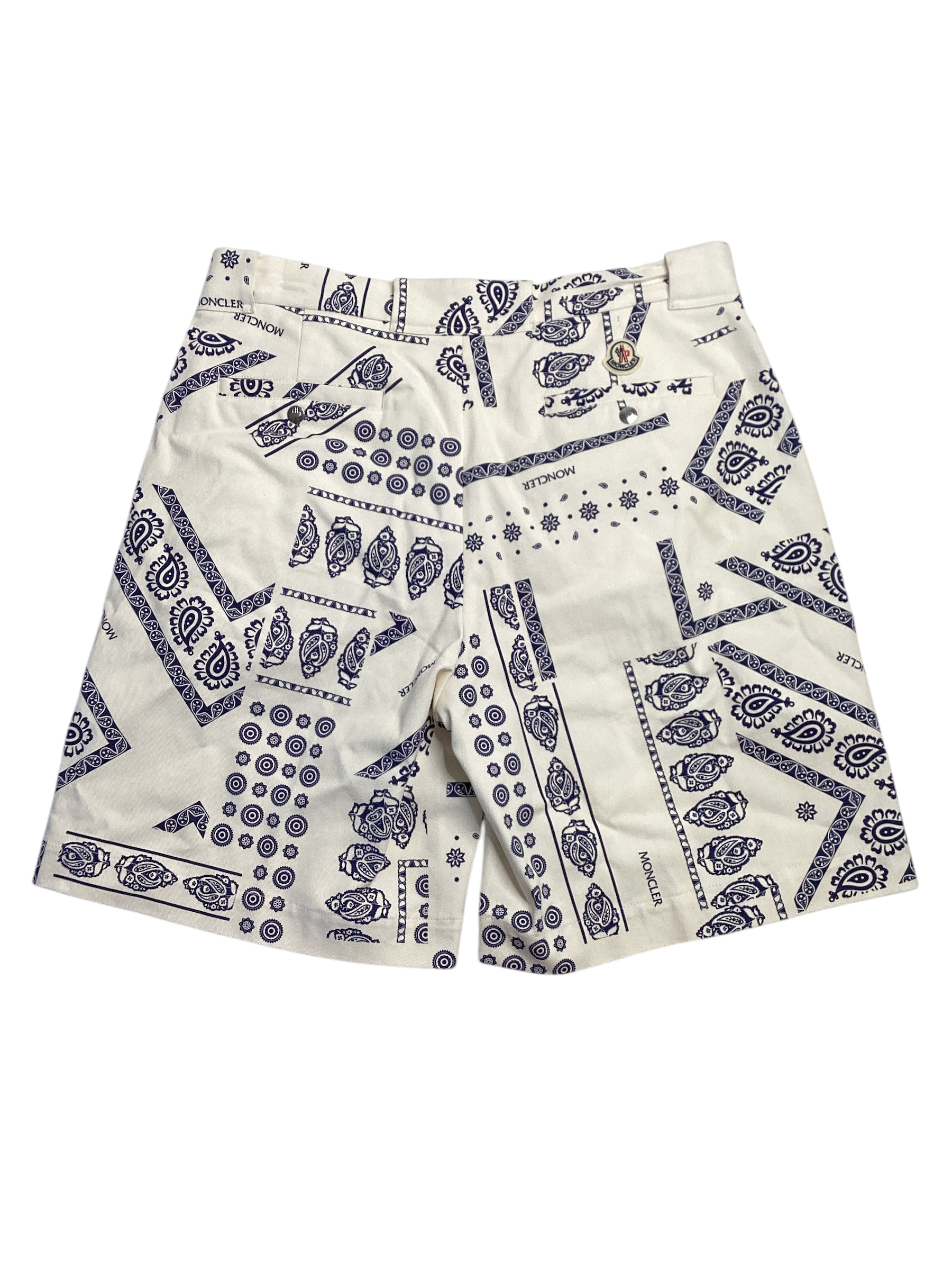 Moncler Mens Bandana Print Shorts Size 46 / Small Blue
