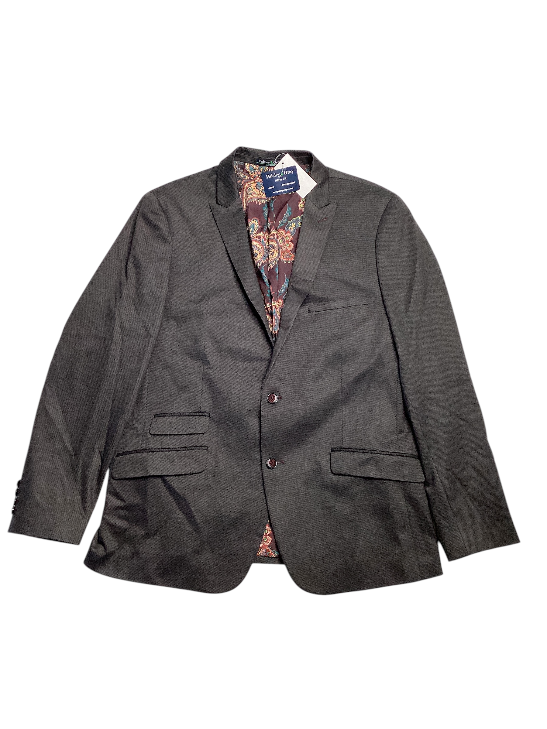 Paisley & Grey Slim Fit Blazer Dark Grey 38 R