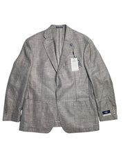 Hart Schaffner Marx New York Solid Weave Regular Fit Sport Coat 50R Grey