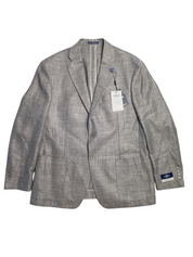 Hart Schaffner Marx New York Solid Weave Regular Fit Sport Coat 40R Grey