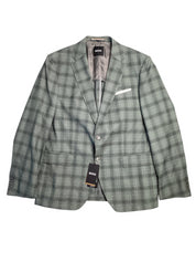 HUGO BOSS Mens Hutson Plaid Slim Fit Sport Coat Blazer 46R Green