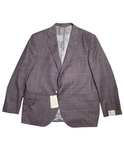 Jack Victor Napoli Tonal Windowpane Regular Fit Suit 42R / 36W Purple Plaid