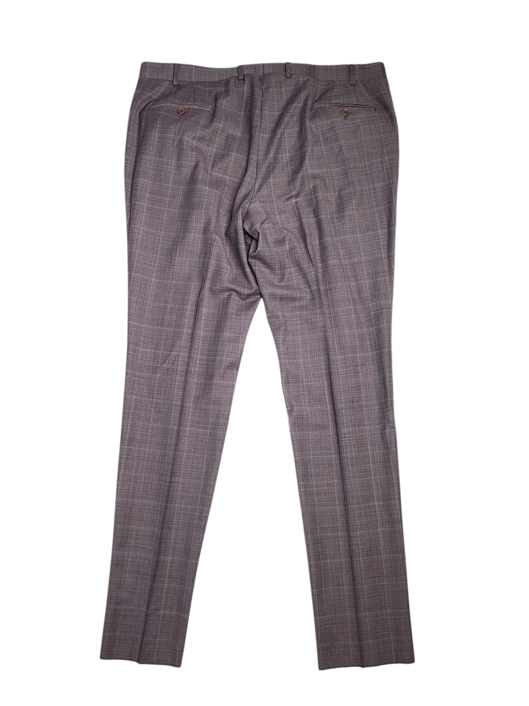 Jack Victor Napoli Tonal Windowpane Regular Fit Suit 48R / 42W Purple Plaid