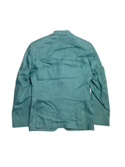 Robert Graham Mens Delave Linen Slim Fit Suit Jacket Sport Coat 40R Teal Green