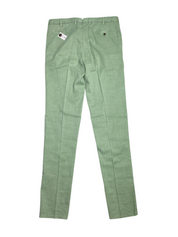 PT Torino Délavé Linen Cotton Garment Dyed Slim Fit Pants EU 52 US 36 Green