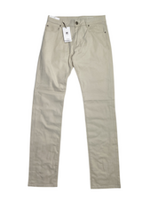 PT Torino Garment Dyed Stretch Cotton Slim Fit 5 Pocket Pants Size 30 Beige