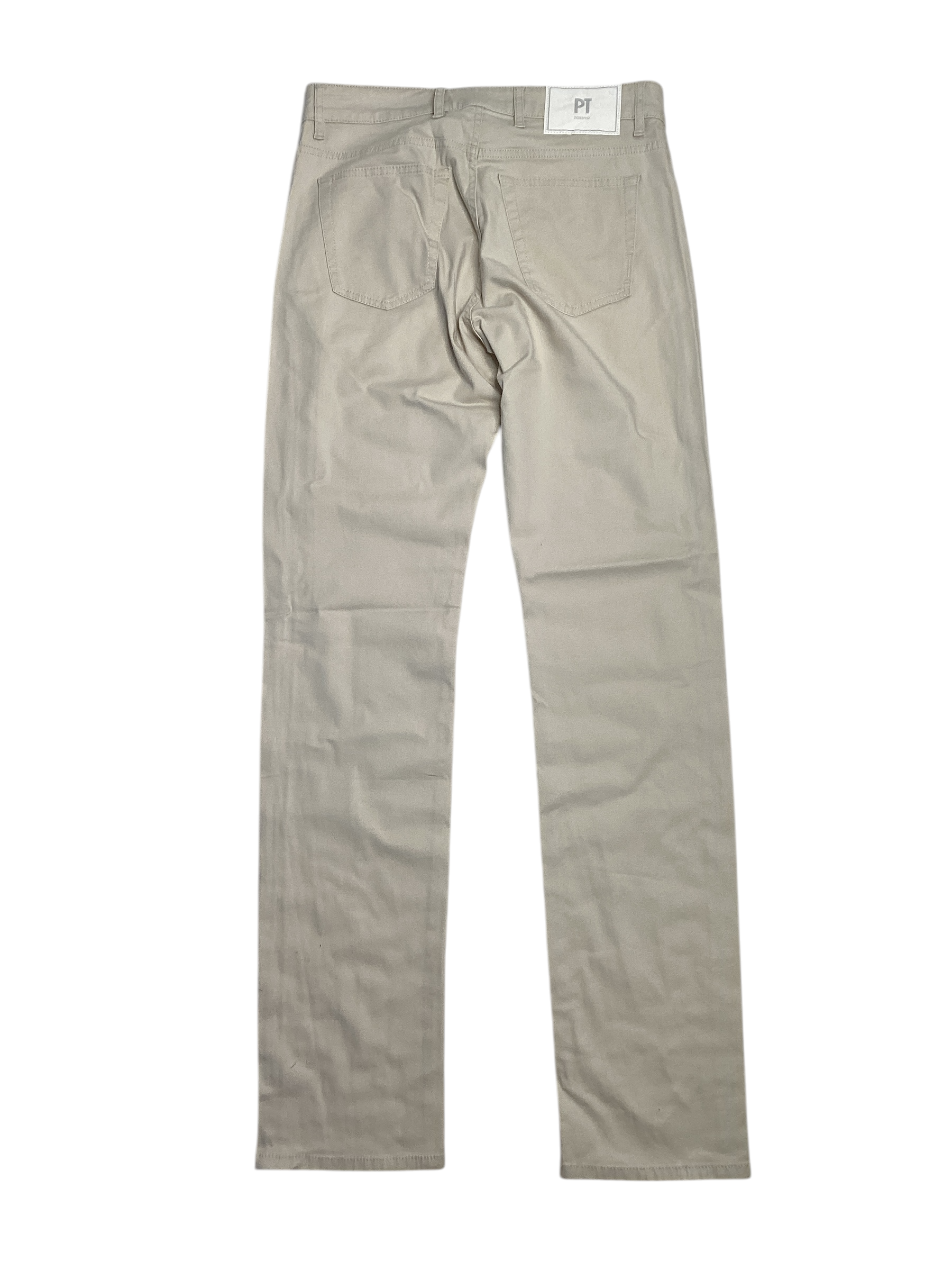 PT Torino Garment Dyed Stretch Cotton Slim Fit 5 Pocket Pants Size 38 Beige