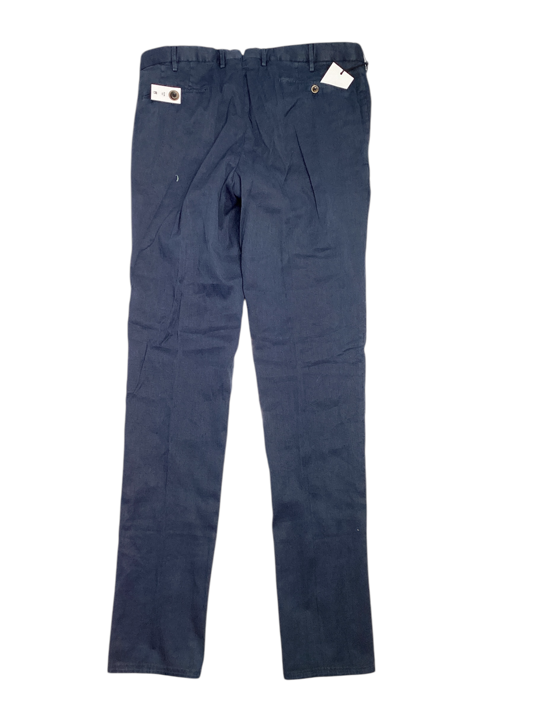PT Torino Délavé Linen Cotton Garment Dyed Slim Fit Pants EU 54 US 38 Navy Blue