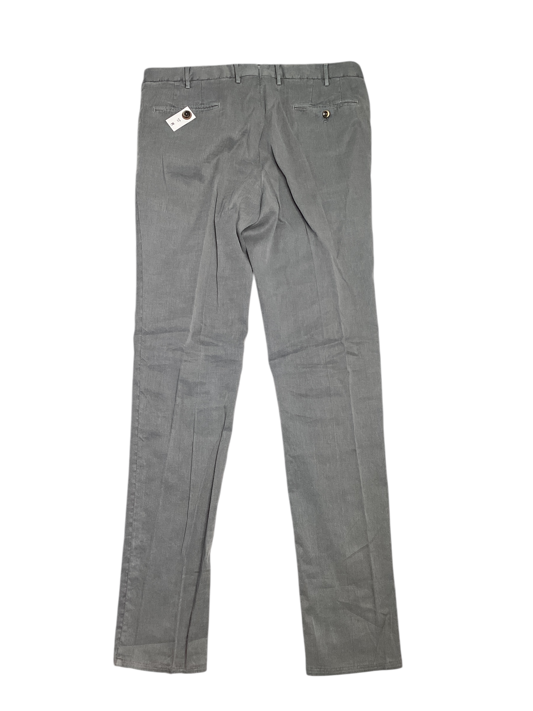 PT Torino Délavé Linen & Cotton Garment Dyed Slim Fit Pants EU 52 US 36 Grey