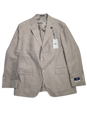 Hart Schaffner Marx Mini Check New York Sport Coat Blazer 42R Beige Blue Check