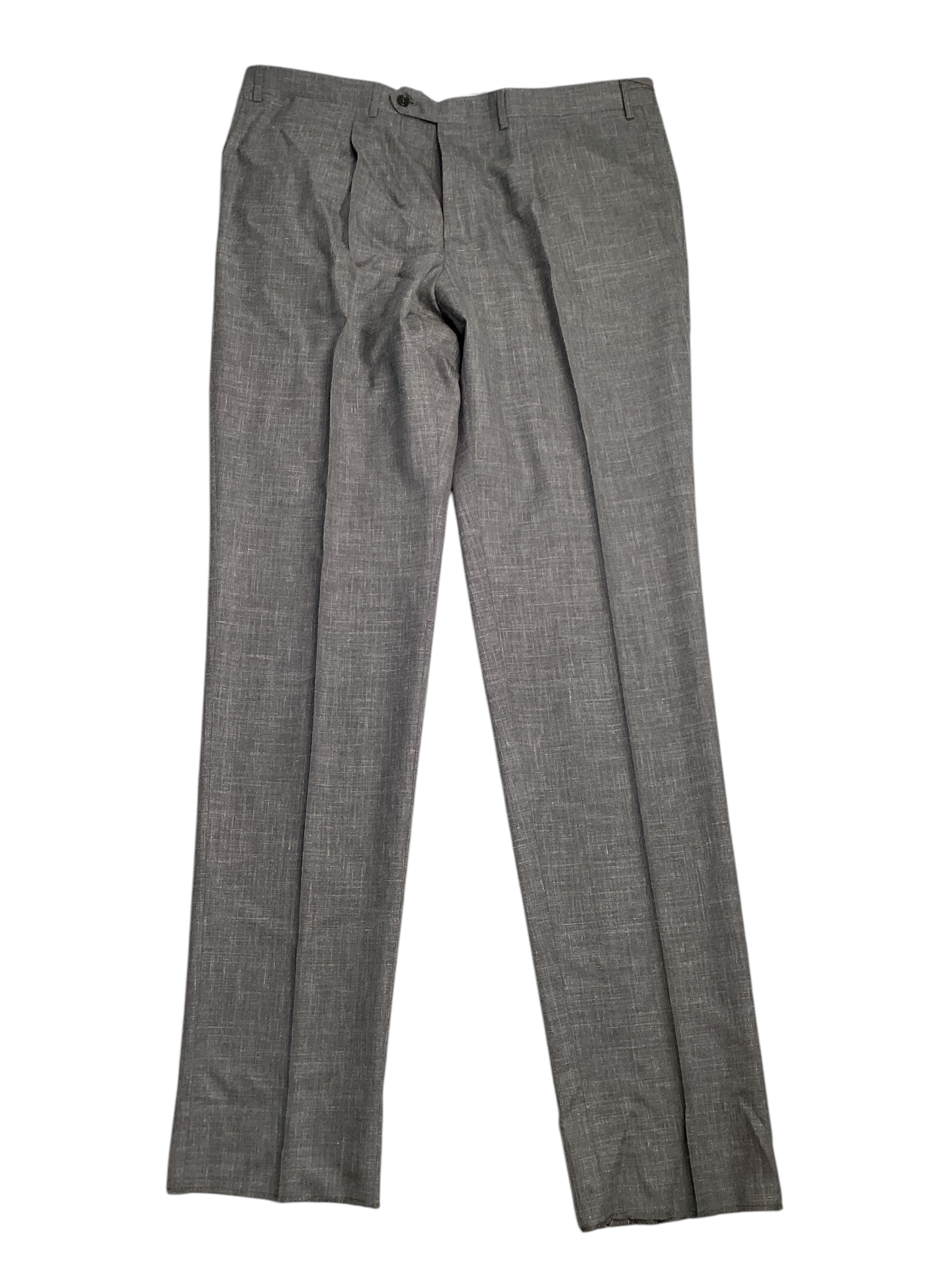 Canali Mens Impeccable Regular Fit Suit EU 56 US 46R / 38W Grey Linen Wool Silk