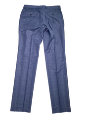 HUGO BOSS H-Huge Screenweave Plaid Slim Fit Suit 44R / 36W Blue Flat Pant