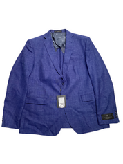 John Varvatos Star USA Wool & Linen Melange Slim Fit Sport Coat 46R Blue Blazer
