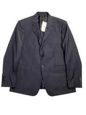 Theory Chambers Tonal Plaid Slim Fit Suit Jacket Size 42S Navy Blue Sport Coat
