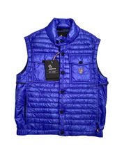 Moncler Mens Ollon Quilted Down Vest Size 2/ Medium Blue