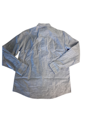 Alfani Mens Regular Fit Solid Long Sleeve Button Up Shirt Blue Medium