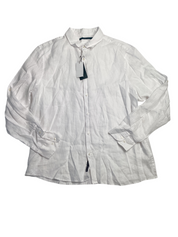 Perry Ellis Miend Linen Roll Sleeve Short Sleeve Shirt Button Up Shirt White XL