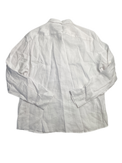 Perry Ellis Miend Linen Roll Sleeve Short Sleeve Shirt Button Up Shirt White XL