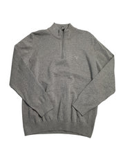 Barbour Men's Regular Fit Quarter Zip Cotton Sweater XXL Grey