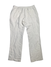 Cubavera Mens Drawstring Linen-Blend Pants White Elastic Waistband Large