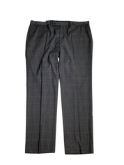 Perry Ellis Mens Modern fit 2 Piece Suit 40 L / 33 Waist Grey Windiwpane Stretch