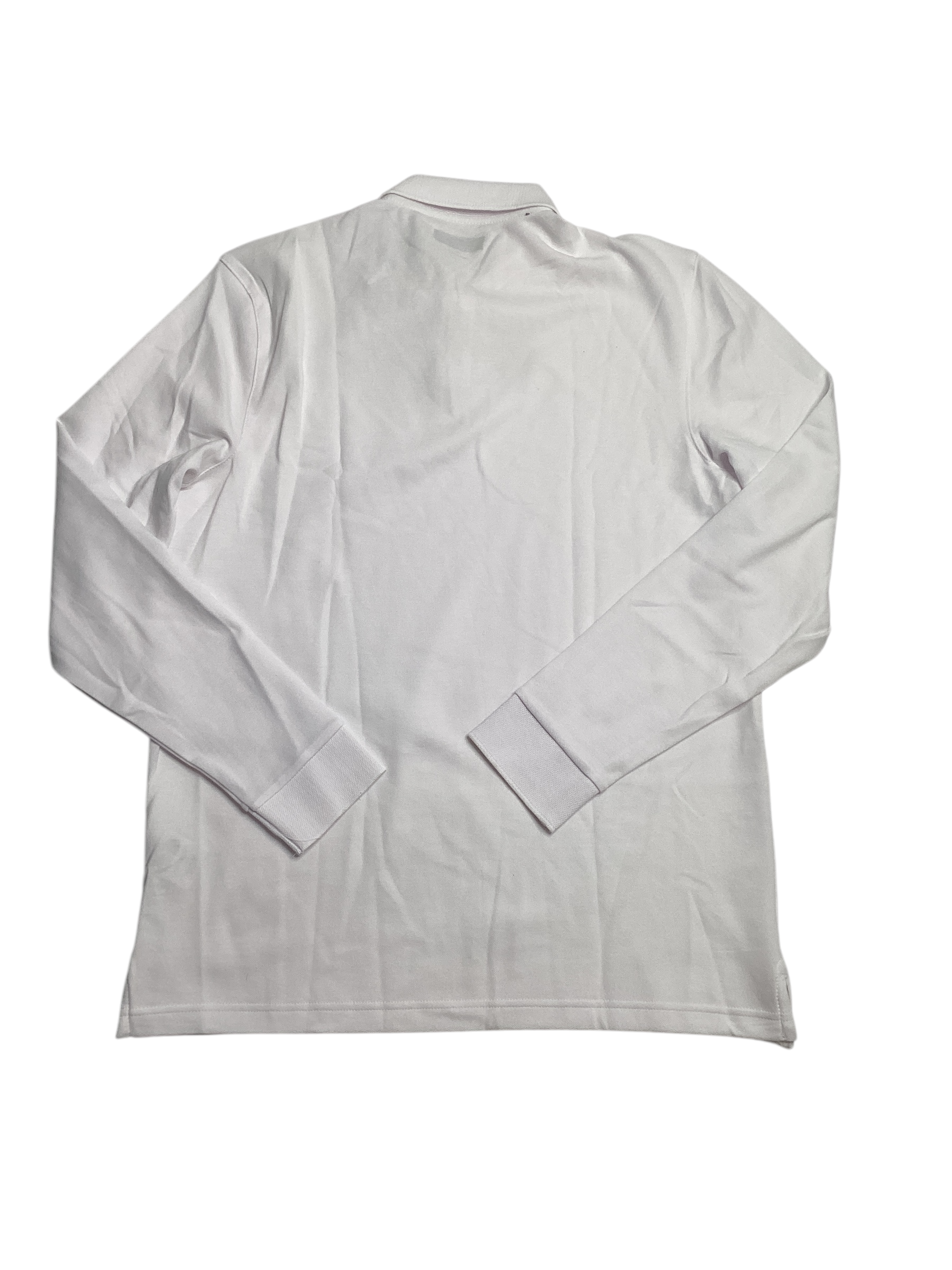 Alfani Mens Classic fit Long Sleeve Polo Shirt Medium White Solid