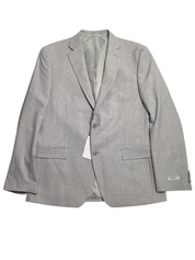 Alfani Mens Slim fit Suit Jacket Blazer 46 R Light Grey Plaid Stretch