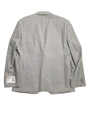 Alfani Mens Slim fit Suit Jacket Blazer 46 R Light Grey Plaid Stretch