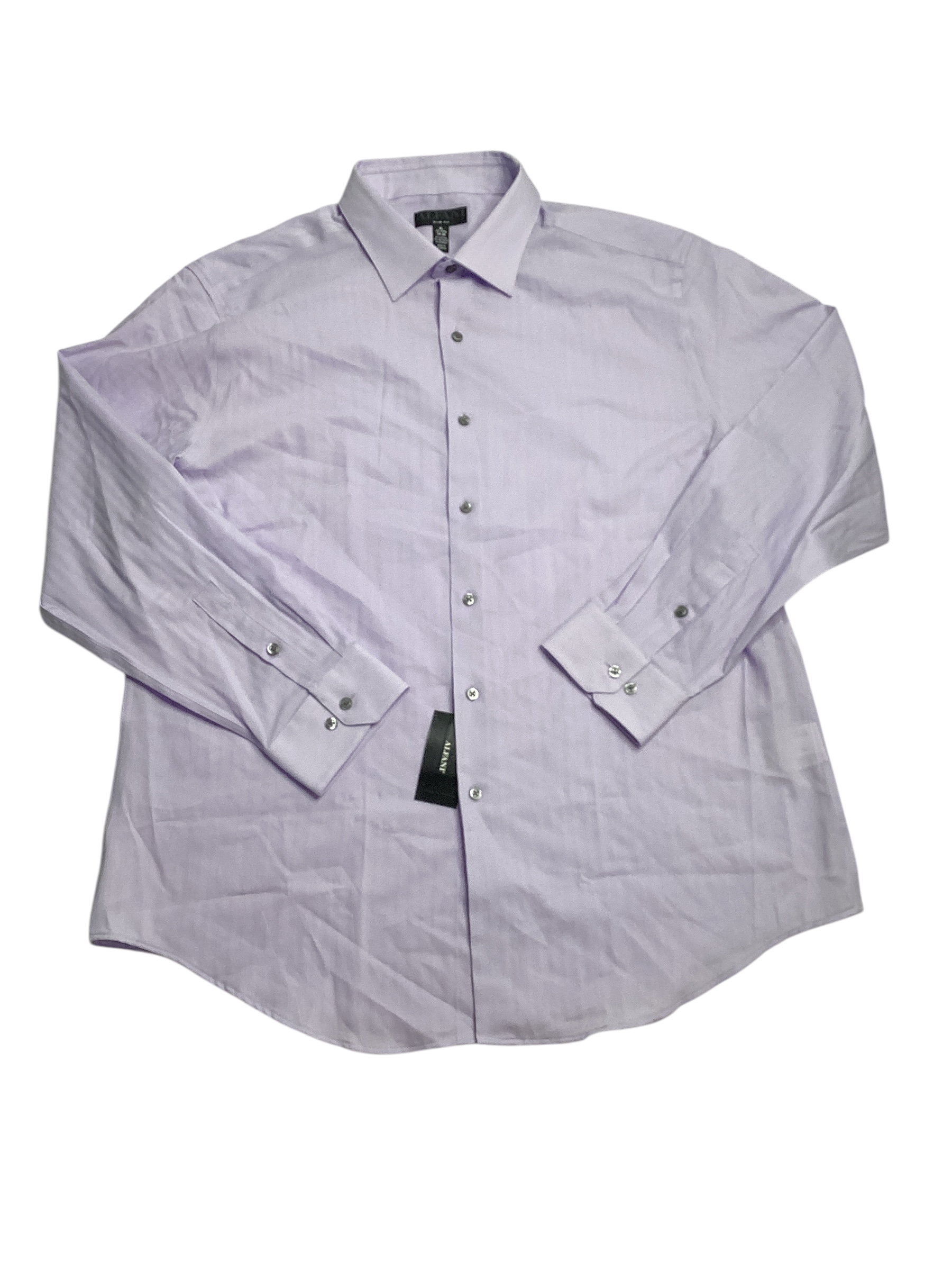 Alfani Mens Slim fit Long Sleeve Button-Up Shirt XL Purple Solid Stretch