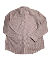 Alfani Mens Regular fit Long Sleeve Button-Up Shirt XXL Pink Geometric Stretch